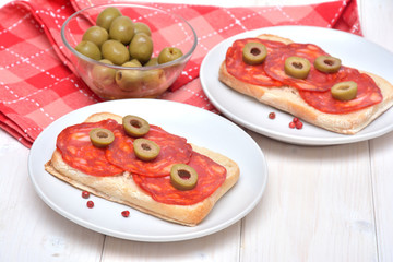 Sandwich with chorizo