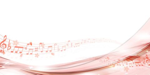 桜　春　音符　背景