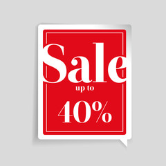 Sale up to 40% off sale label