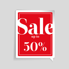 Sale up to 50% off sale label