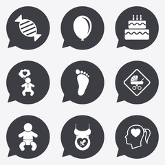 Pregnancy, maternity and baby care icons.