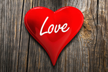 Love  – Red Heart with Text