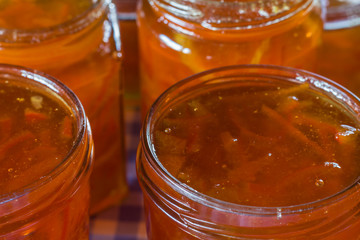 marmalade in jam jars