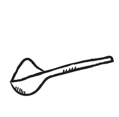 doodle wooden spoon and salt,  illustration icon