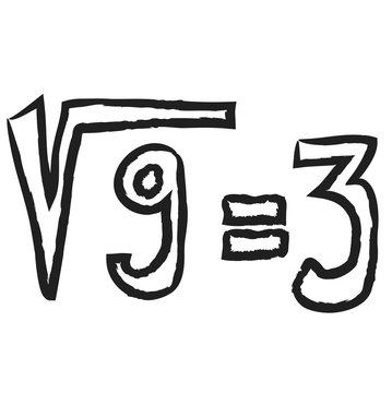 doodle square root,  illustration icon