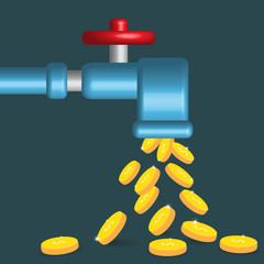 faucet  and money