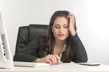Tired businesswoman