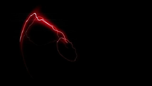 Electric Plasma Globe Background (25fps). An animated background loop featuring a glowing electric globe flickering with electricity and red lightning.
