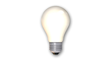 Glowing Light Bulb, electric lighting isolated on white background
