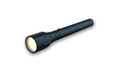 Flashlight, electric lighting isolated on white background