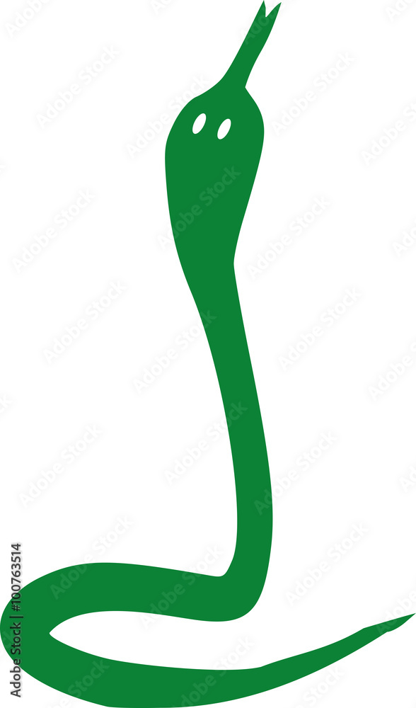 Wall mural Simple green snake