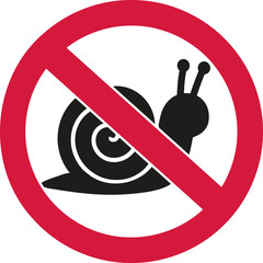Snails forbidden ban sign