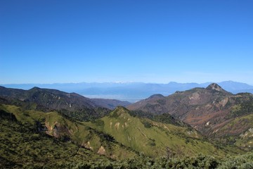 Fototapeta na wymiar 山田峠から見る信州の山々/初冬の信州の山々