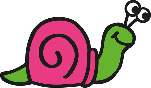 Crazy Snails in pink and green