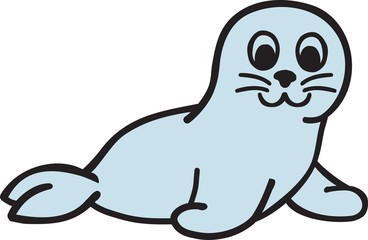 Seal handdrawn cartoon