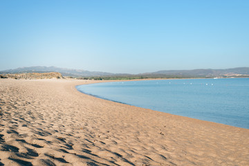 La Liscia beach early in the morning, beautiful beach near Palau, Sardinia Italy