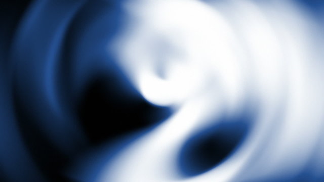 Abstract Discs Background (60fps). Blue and white background made out of glass-like disc shapes waving in and out of focus and fluctuating in brightness.