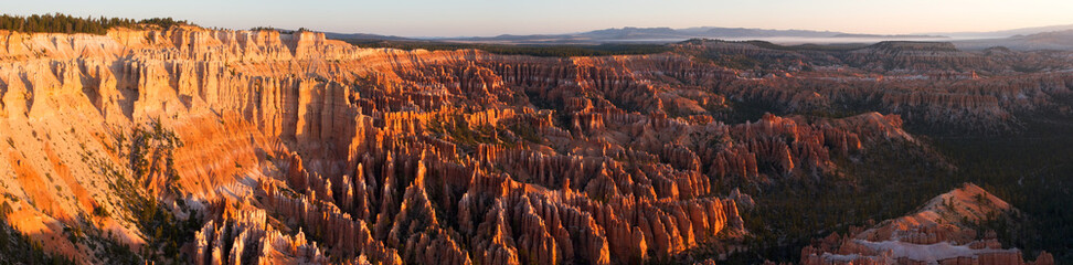 Panorama of the Bryce Canyon Ampitheater at Sunrise