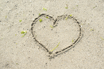 heart on sand