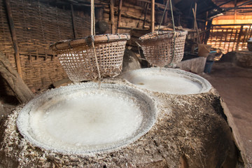 mountainous Salt ,ancient salt at Amphoe Bo Kluea ,Nan province , Thailand