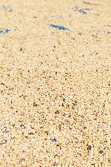 un-roasted coffee beans heap with shallow depth of field
