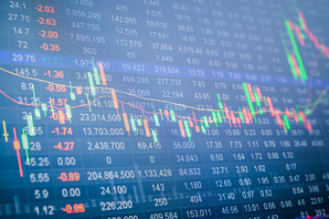 Stock market chart, Stock market data on LED display concept