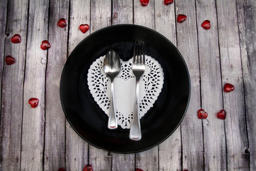 romantic dinner for valentines day or wedding
