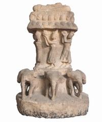 Carved in stone elephant heads antique (thailand)