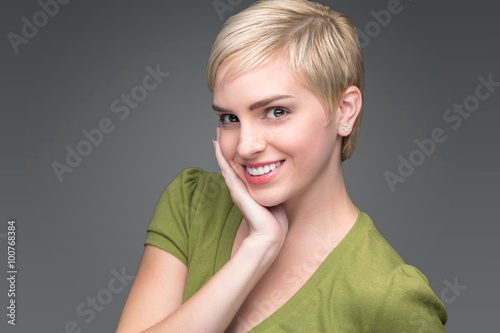 Woman With Perfect White Teeth Smile And Soft Beautiful Skin