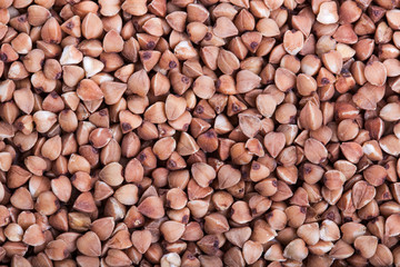 Dry buckwheat macro texture background