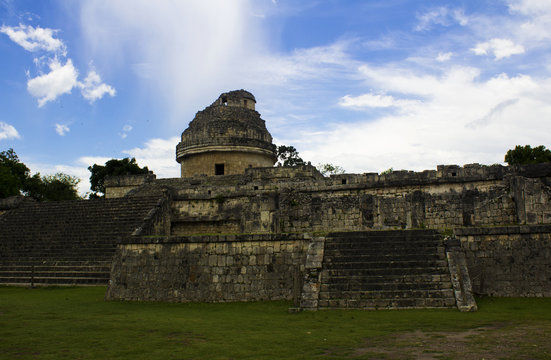 The Observatory at the Chichen Itza archaeological site in Yucatan, Mexico 