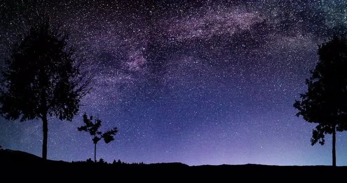 Beautiful Night Sky Milky Way Stars Time Lapse 4k