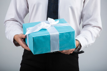 gift box on a gray background