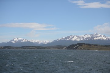 The Beagle channel separating the main island of the archipelago of Tierra del Fuego and lying to the South of the island.