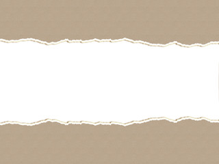 torn of brown paper, copy space white background