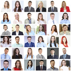 Collage of business people portraits