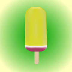 Popsicle fruit Vector on green background