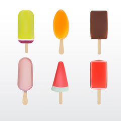 Popsicle Vector Set on white background