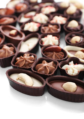 Chocolate sweets closeup