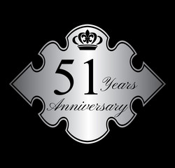 51 anniversary silver emblem with crown