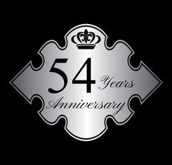 54 anniversary silver emblem with crown