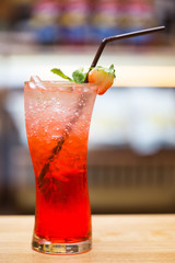 Strawberry soda drink