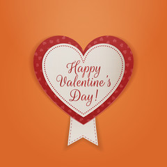 Happy Valentines Day Textile Badge with Ribbon