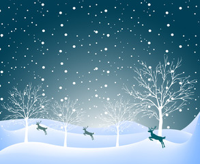 Obraz na płótnie Canvas Holiday winter christmas landscape background with tree