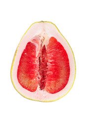 Half Slice of Pomelo fruit on white background