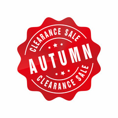 Obraz premium Vector Autumn Clearance Sale Badge