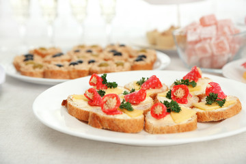 Set of cold snacks, closeup