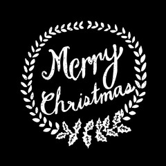 Fototapeta premium Hand Drawn Merry Christmas Blackboard Vector