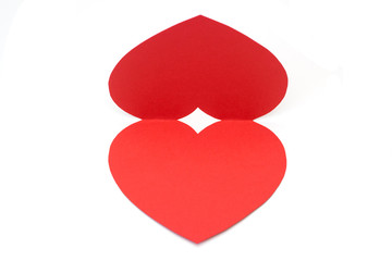 Red paper heart card Valentines day 