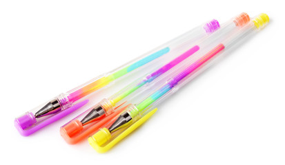 Pens isolated on white background